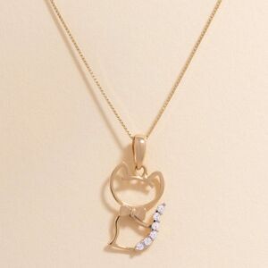 Cat charm | 14k Solid Gold Pendant | perfect | Trendy Charm | Birthday Gift |